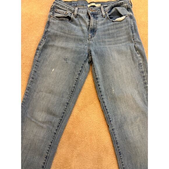 Levi's 505 Straight Leg Jeans Womens Size 6 Denim Light Wash Distressed Workwear - Picture 1 of 7